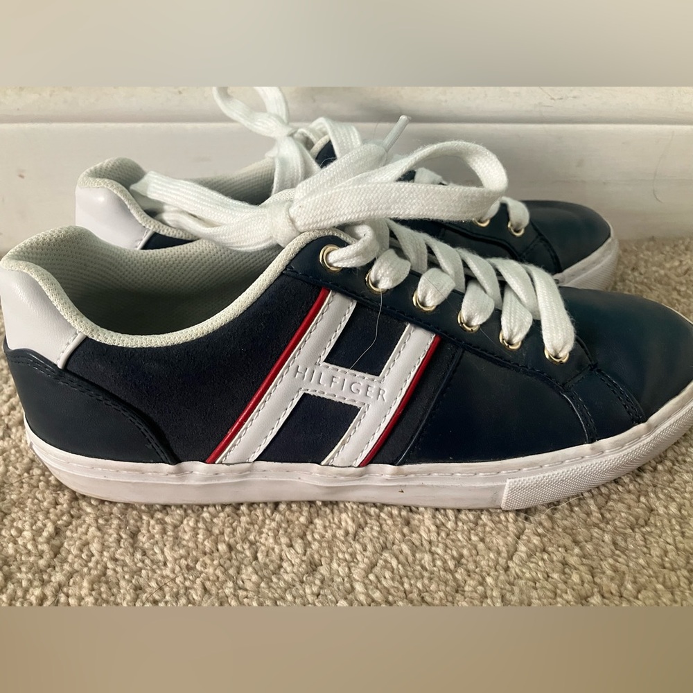 Tommy Hilfiger White and Navy Sneakers